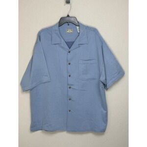 Bungalow Brand Mens X-Large Blue Short Sleeve Button Front Shirt Tropical